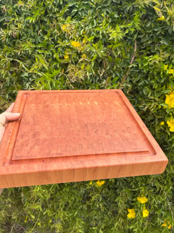 Handmade Cherry end grain cutting board with juice groove