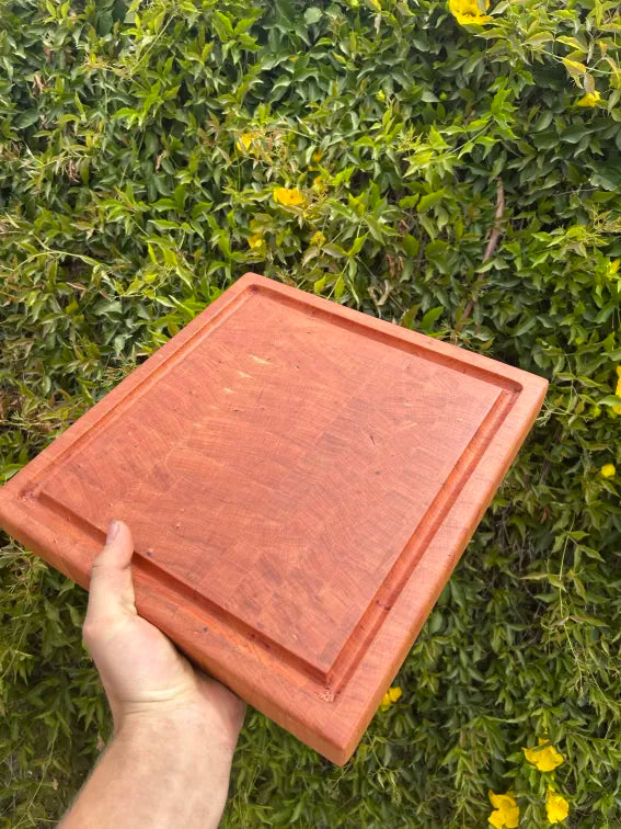 Handmade Cherry end grain cutting board with juice groove