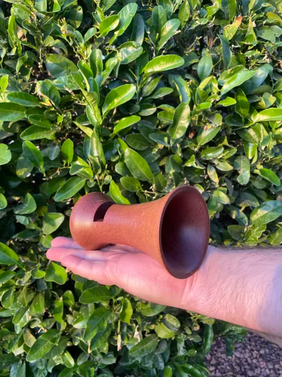 Handmade mahogany wood phone speaker